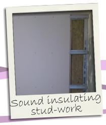Sound insulating stud-work